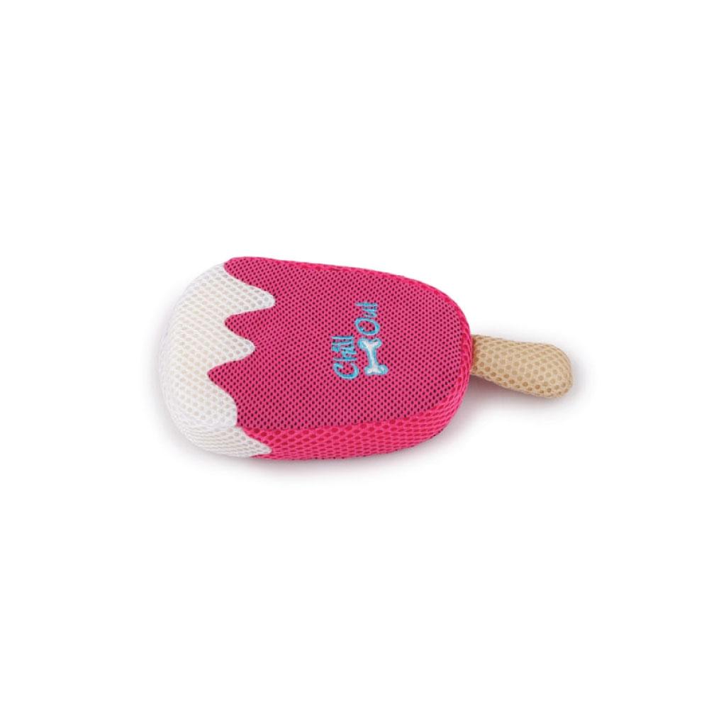 Dog Drinking Sponge Soak - Strawberry Ice Cream Shape Chew Play Toy AFP - Pink-1