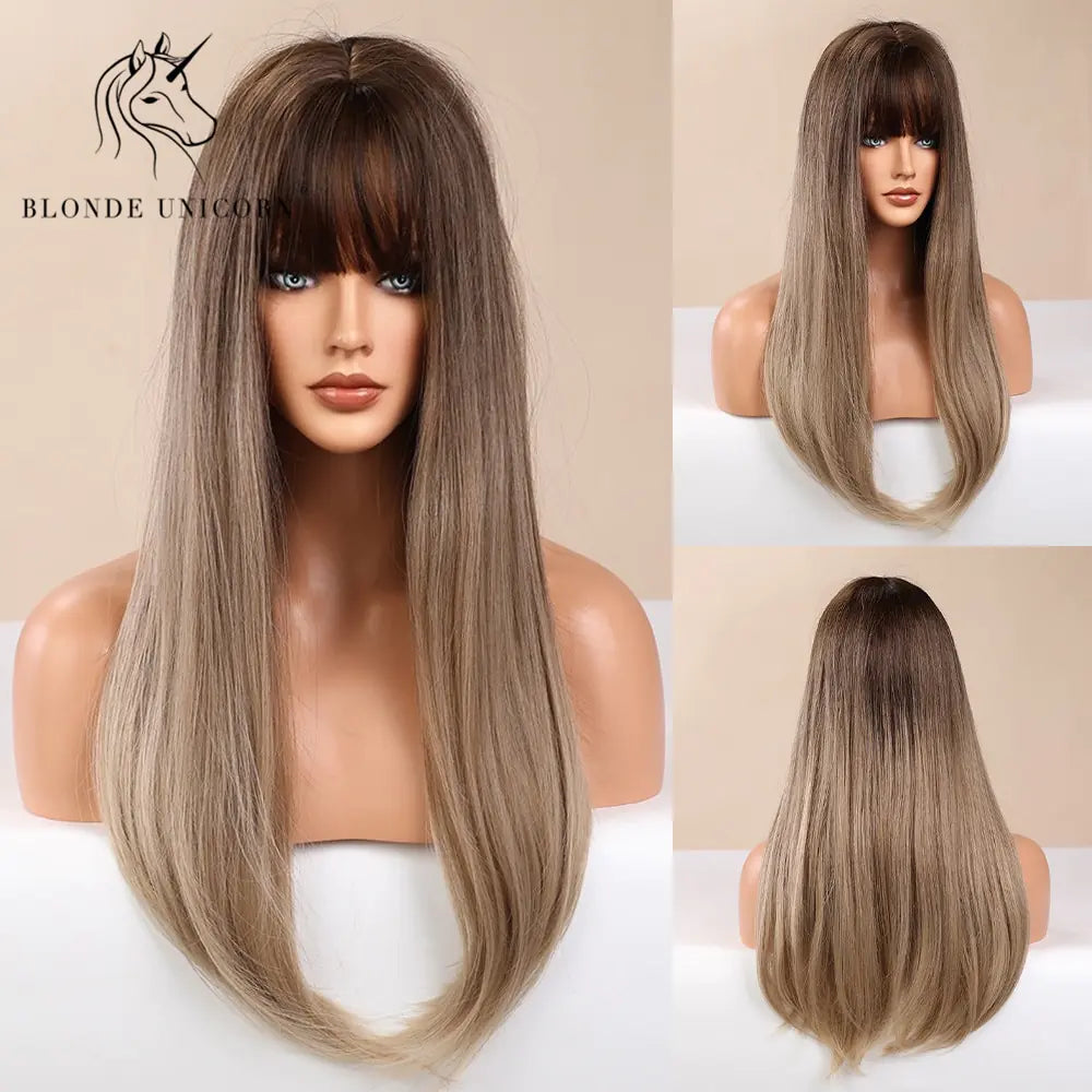 Synthetic Long Brown Wig