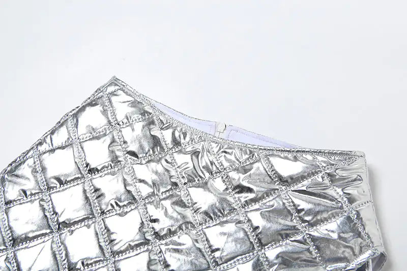 Stella Quilted Metallic Puffer Mini Skirt Set
