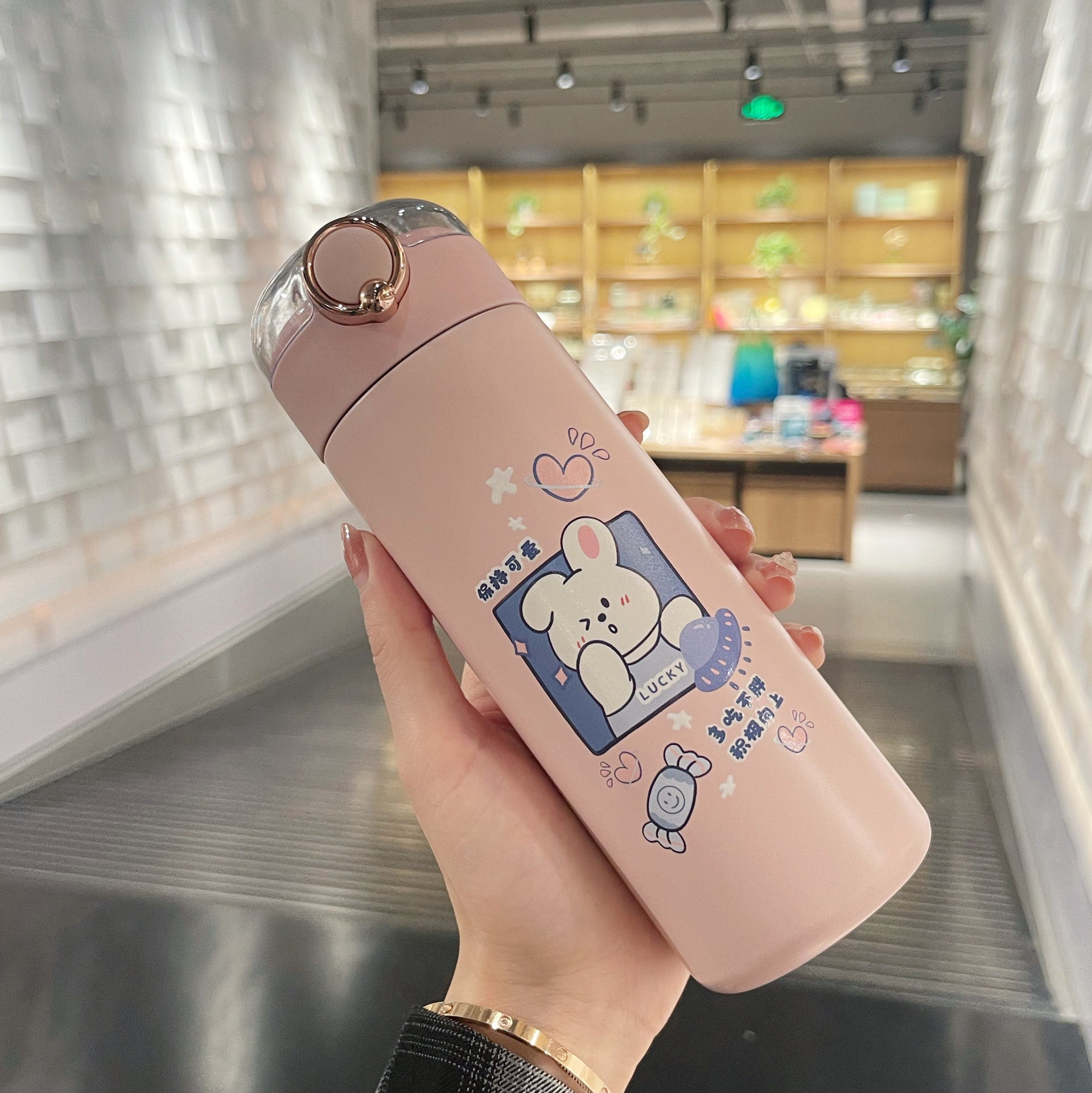 Water Bottle  Cup Female Cute Girl Bottle With Straw High Value
