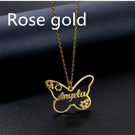 Name Necklace Customized Titanium Steel Eight-character Letter Ladies Pendant