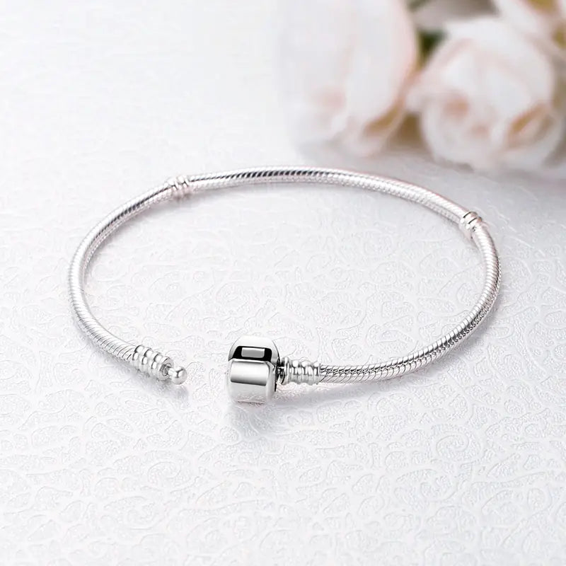 925 Sterling Silver Charm Bead Bracelet