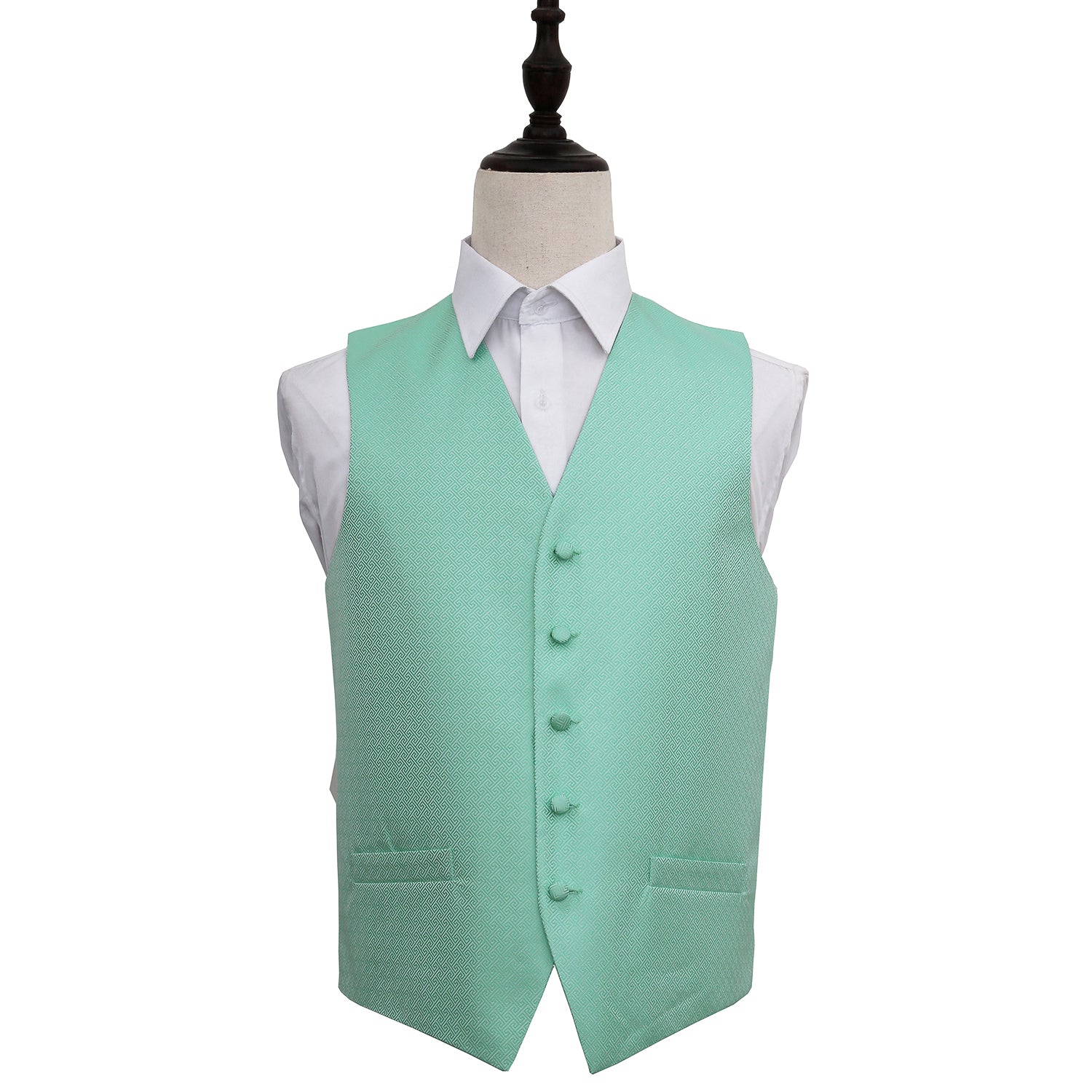 Greek Key Waistcoat - Mint Green, 36'