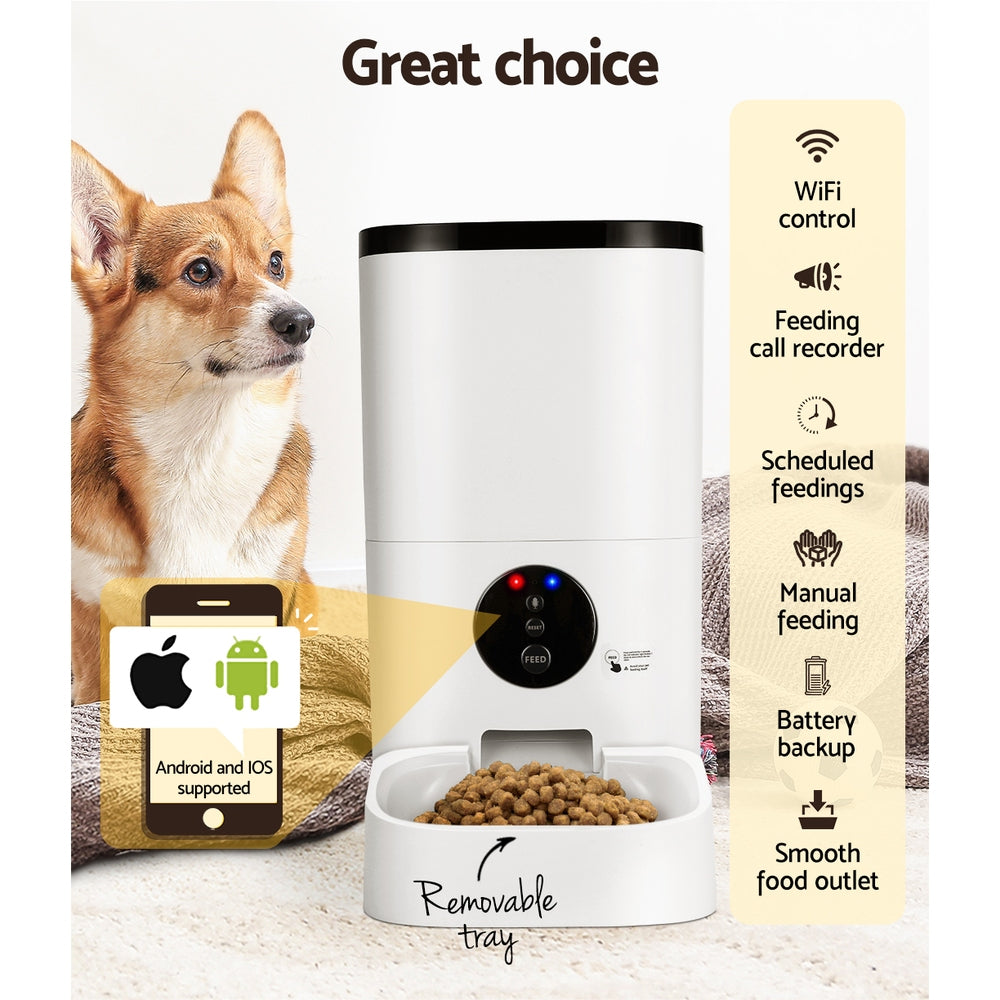 i.Pet Automatic Pet Feeder 6L Auto Wifi Dog Cat Feeder Smart Food App Control-4