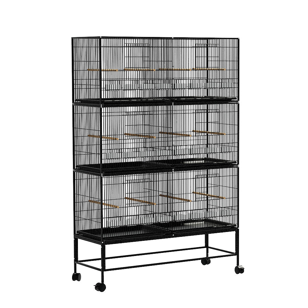 i.Pet Bird Cage Large Aviary Cages Galvanised Parrot Stand Alone Wheels 175cm-0