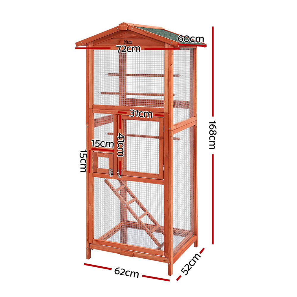 i.Pet Bird Cage Wooden Pet Cages Aviary Large Carrier Travel Canary Cockatoo Parrot XL-1