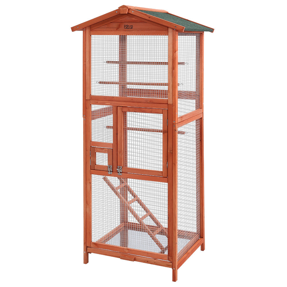 i.Pet Bird Cage Wooden Pet Cages Aviary Large Carrier Travel Canary Cockatoo Parrot XL-0