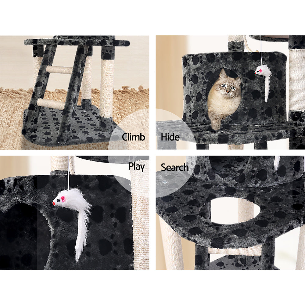 i.Pet Cat Tree 120cm Trees Scratching Post Scratcher Tower Condo House Furniture Wood 120cm-9