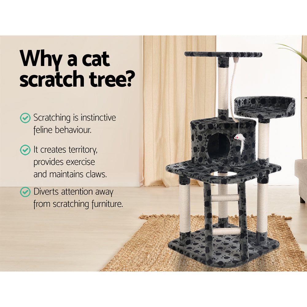 i.Pet Cat Tree 120cm Trees Scratching Post Scratcher Tower Condo House Furniture Wood 120cm-10