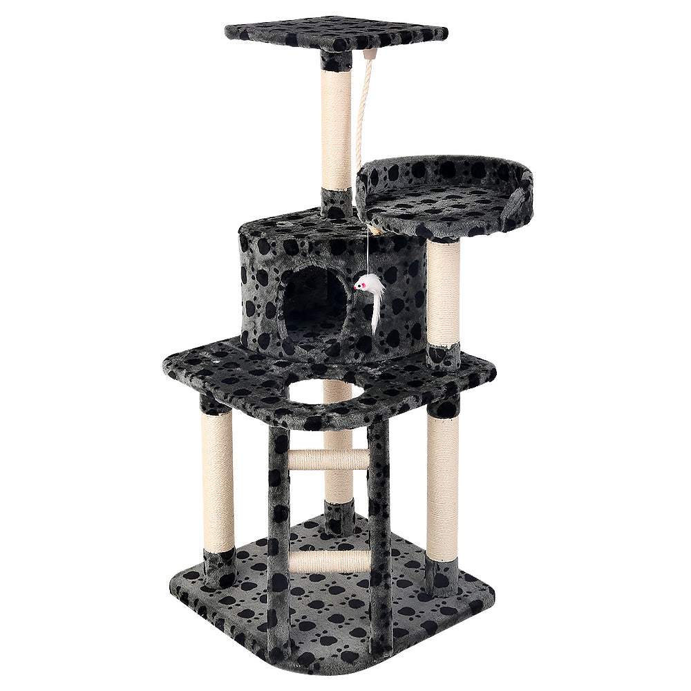 i.Pet Cat Tree 120cm Trees Scratching Post Scratcher Tower Condo House Furniture Wood 120cm-2