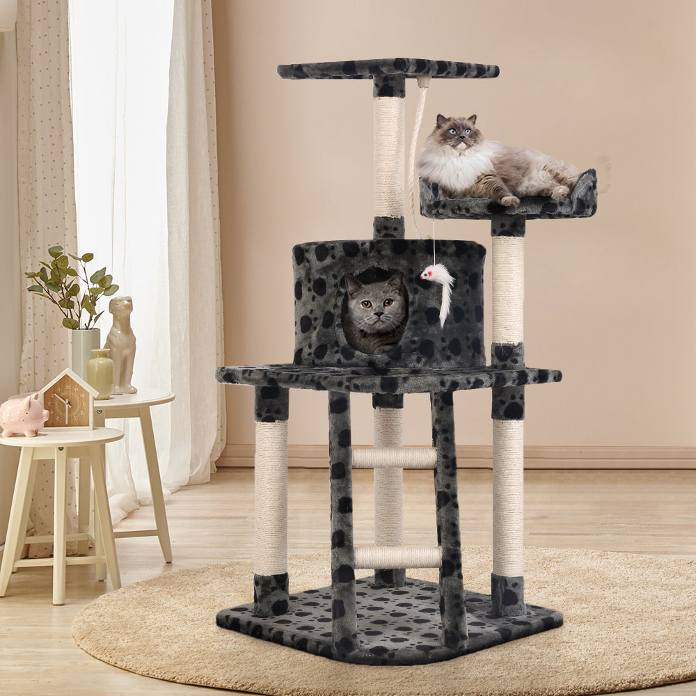 i.Pet Cat Tree 120cm Trees Scratching Post Scratcher Tower Condo House Furniture Wood 120cm-7