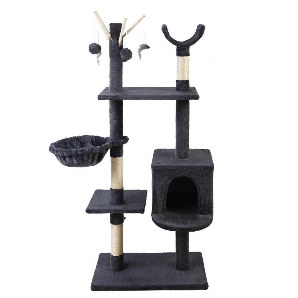 i.Pet Cat Tree 140cm Trees Scratching Post Scratcher Tower Condo House Furniture Wood-2