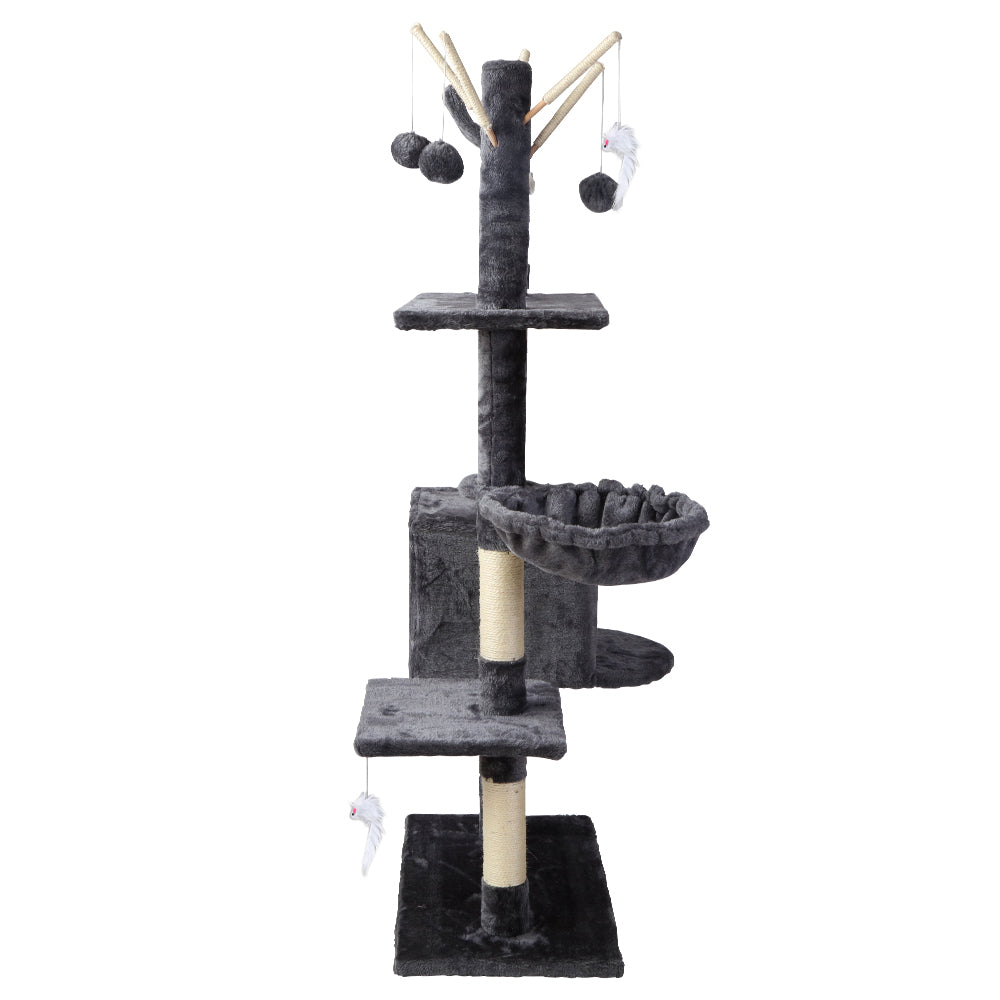 i.Pet Cat Tree 140cm Trees Scratching Post Scratcher Tower Condo House Furniture Wood-3