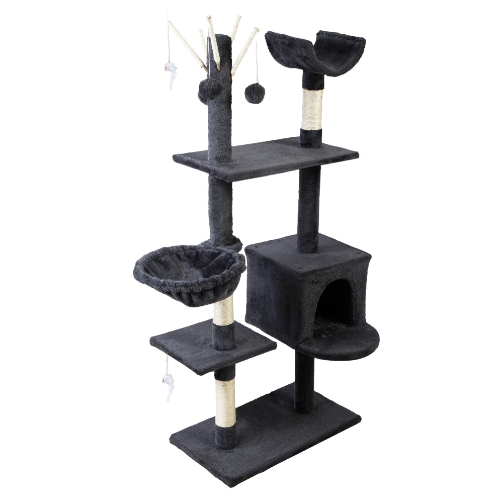 i.Pet Cat Tree 140cm Trees Scratching Post Scratcher Tower Condo House Furniture Wood-0