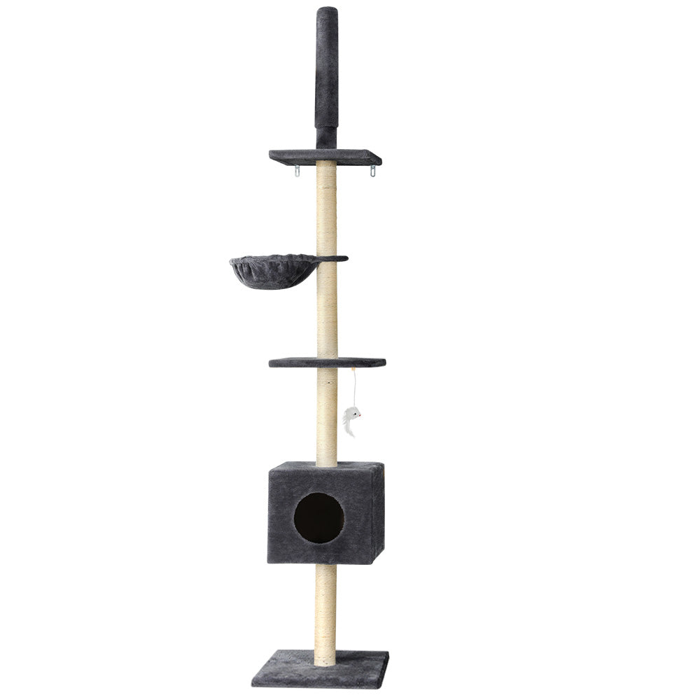 i.Pet Cat Tree Tower Scratching Post Scratcher Floor to Ceiling Cats Bed 260cm-0