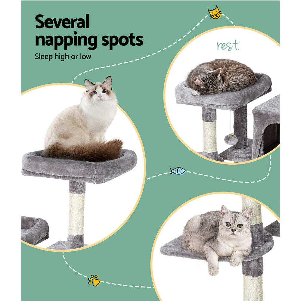 i.Pet Cat Tree Tower Scratching Post Scratcher Wood Condo House Bed Trees 103cm-6