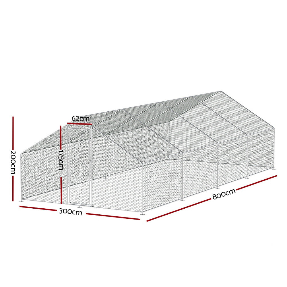 i.Pet Chicken Coop Cage Run Rabbit Hutch Large Walk In Hen House Cover 8mx3mx2m-1