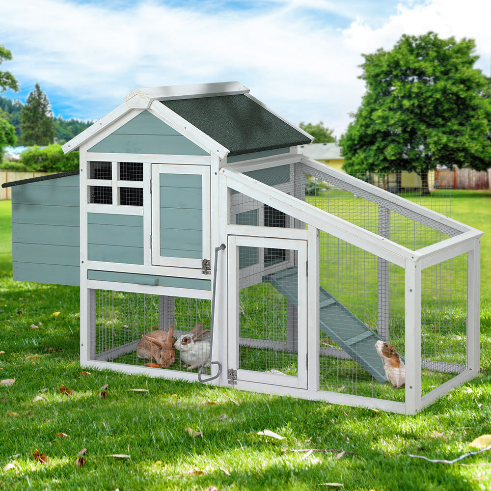 i.Pet Chicken Coop Rabbit Hutch Large House Run Cage Wooden Outdoor Pet Hutch-7