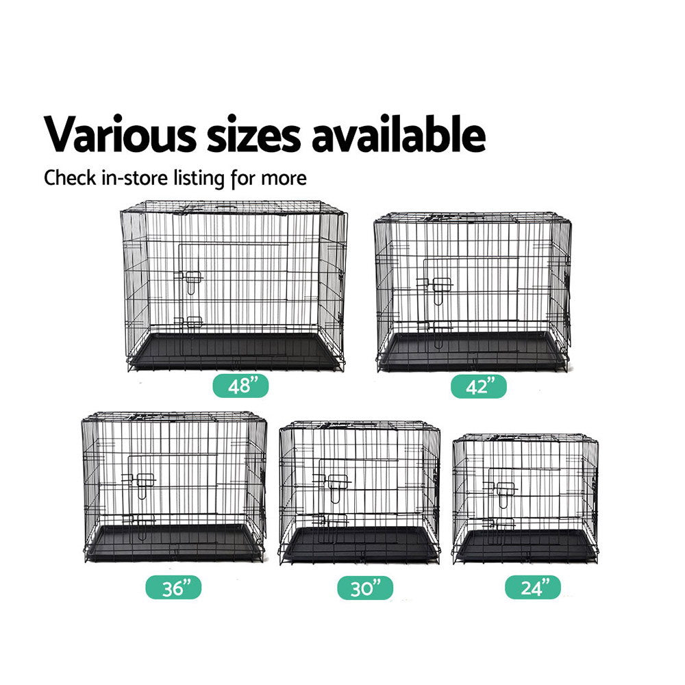 i.Pet Dog Cage 36inch Pet Cage - Black-5