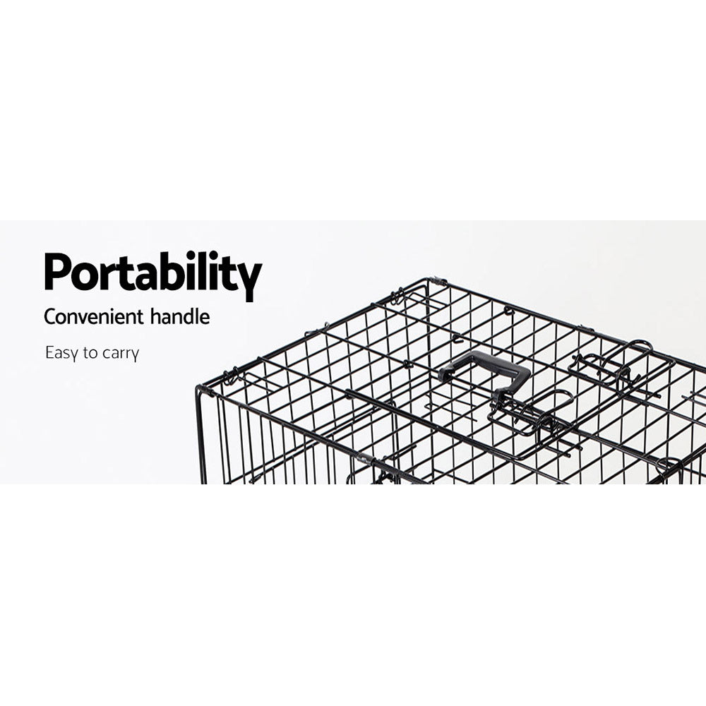 i.Pet Dog Cage 42inch Pet Cage - Black-3