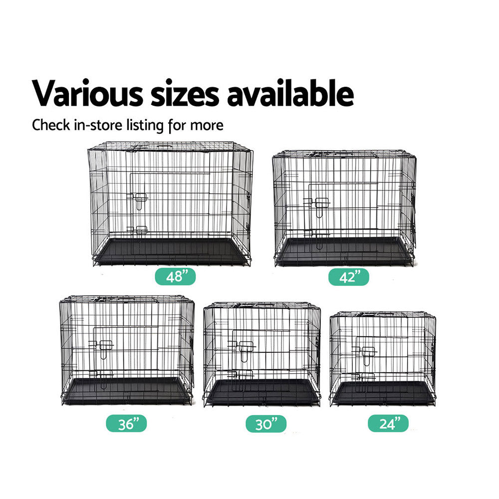 i.Pet Dog Cage 42inch Pet Cage - Black-5