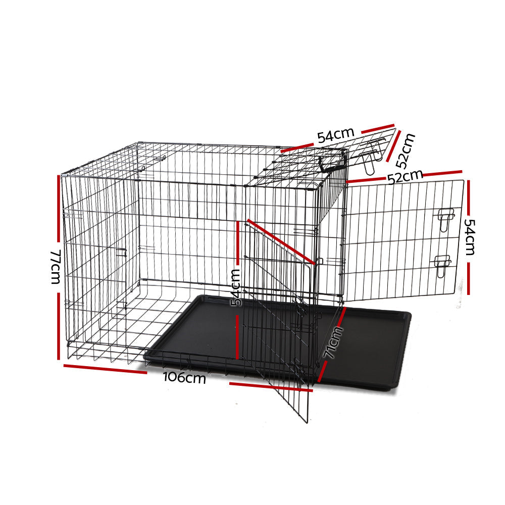 i.Pet Dog Cage 42inch Pet Cage - Black-0