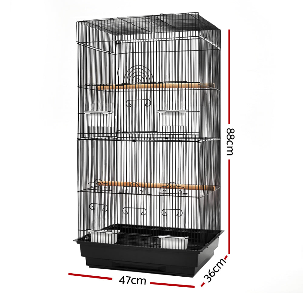 i.Pet Medium Bird Cage with Perch - Black-1