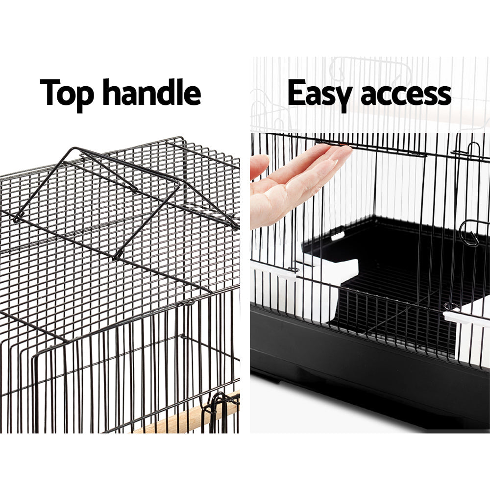 i.Pet Medium Bird Cage with Perch - Black-4