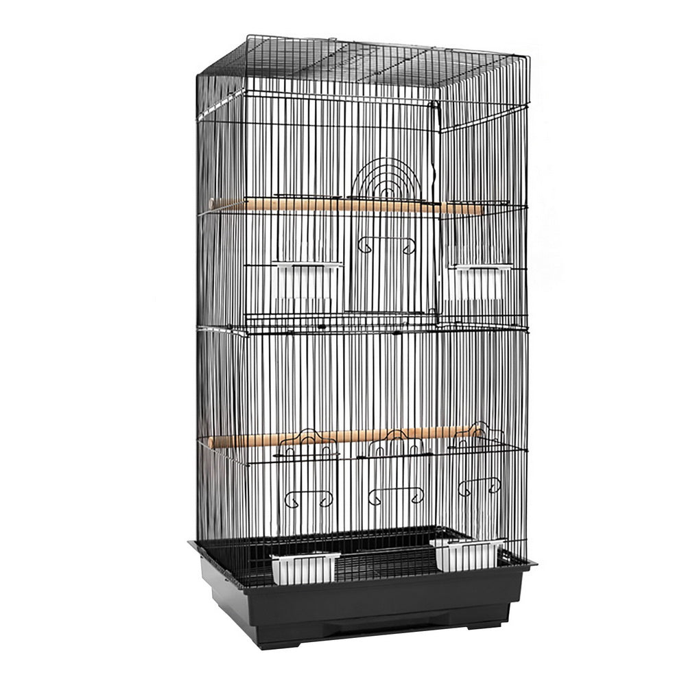 i.Pet Medium Bird Cage with Perch - Black-0