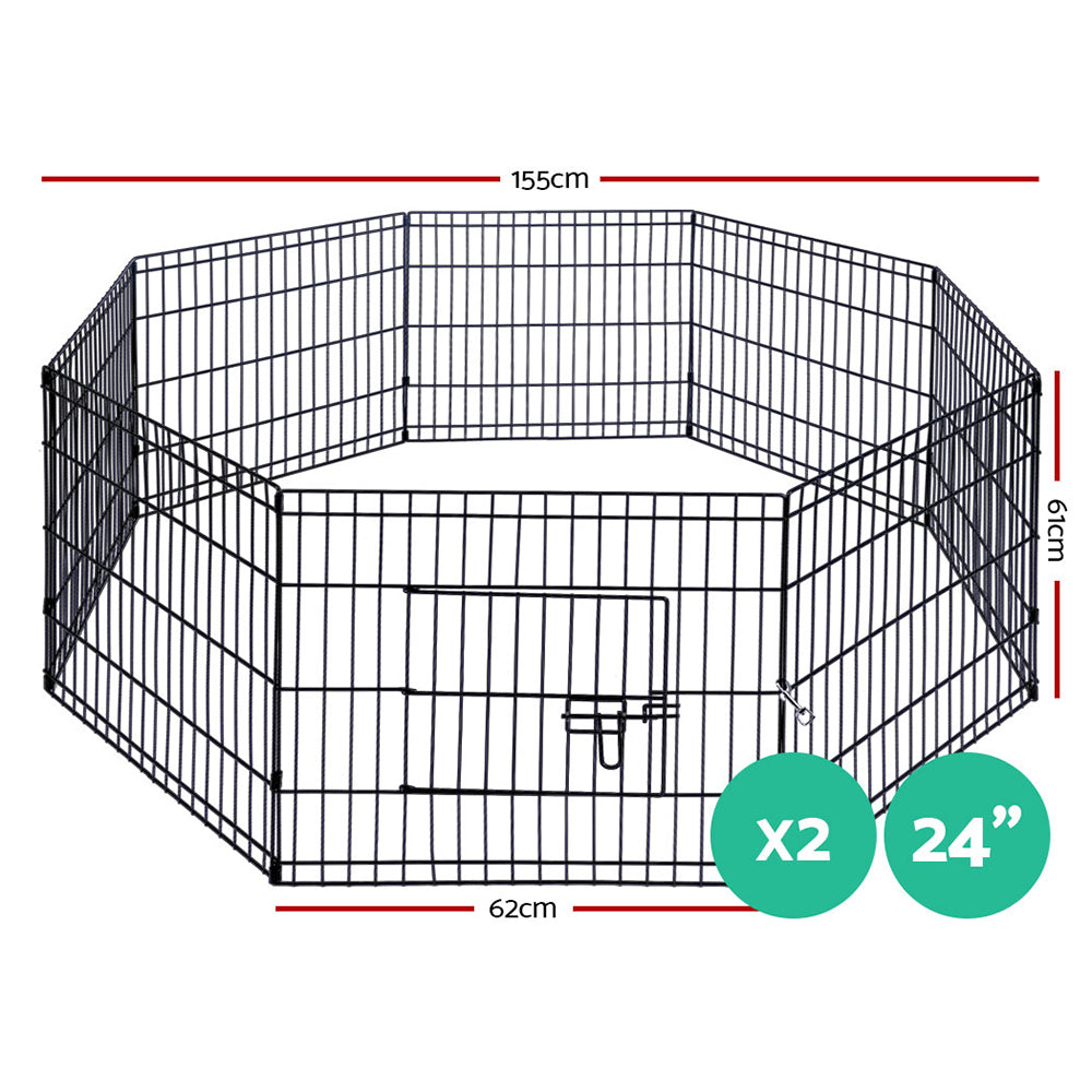 i.Pet Pet Dog Playpen 2X24" 8 Panel Puppy Exercise Cage Enclosure Fence-1