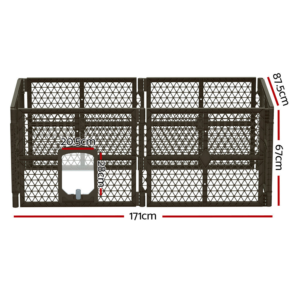 i.Pet Pet Dog Playpen Enclosure 6 Panel Fence Puppy Cage Plastic Play Pen Fold-1