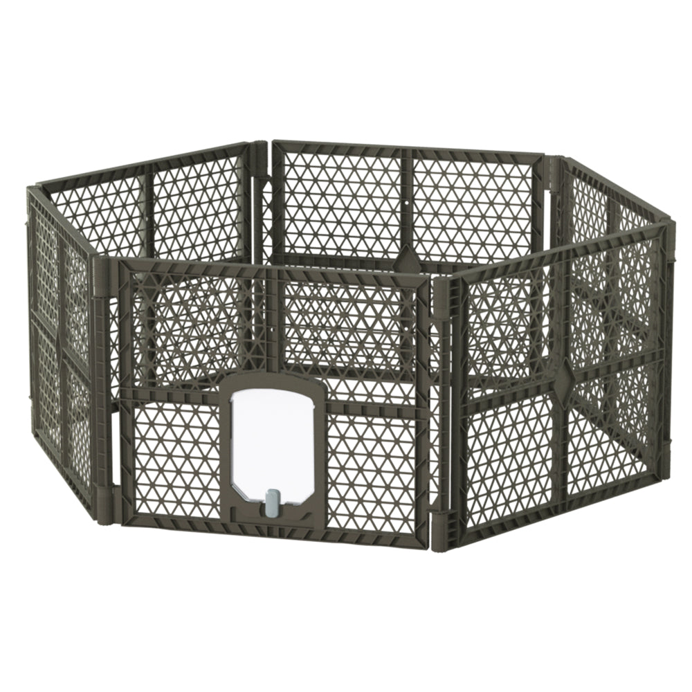 i.Pet Pet Dog Playpen Enclosure 6 Panel Fence Puppy Cage Plastic Play Pen Fold-0