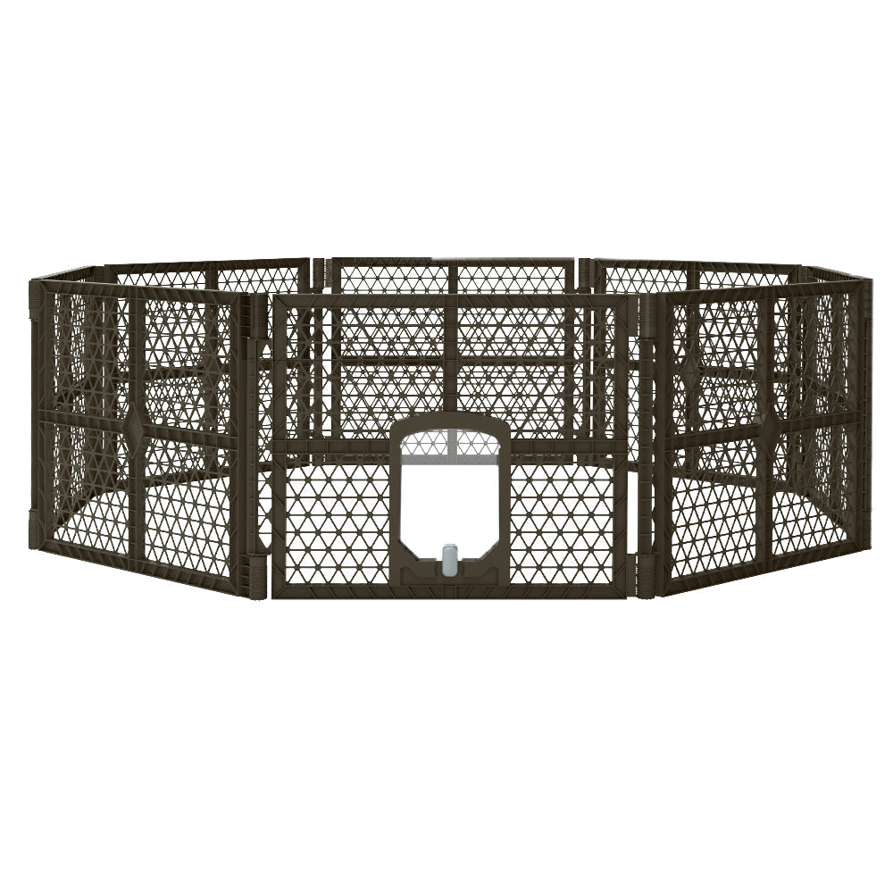 i.Pet Pet Dog Playpen Enclosure 8 Panel Fence Puppy Cage Plastic Play Pen Fold-2