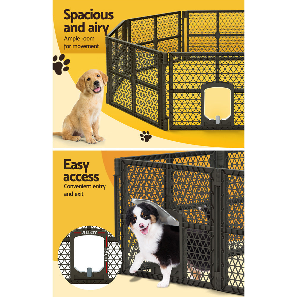 i.Pet Pet Dog Playpen Enclosure 8 Panel Fence Puppy Cage Plastic Play Pen Fold-4