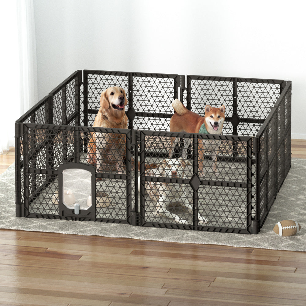 i.Pet Pet Dog Playpen Enclosure 8 Panel Fence Puppy Cage Plastic Play Pen Fold-7