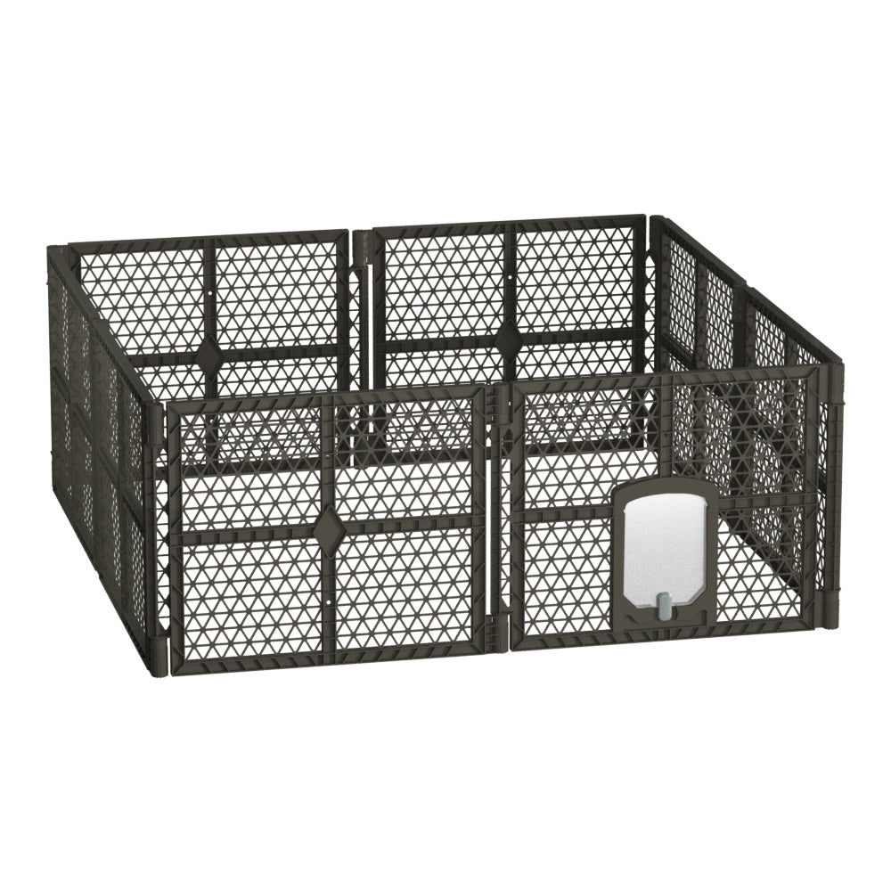 i.Pet Pet Dog Playpen Enclosure 8 Panel Fence Puppy Cage Plastic Play Pen Fold-0