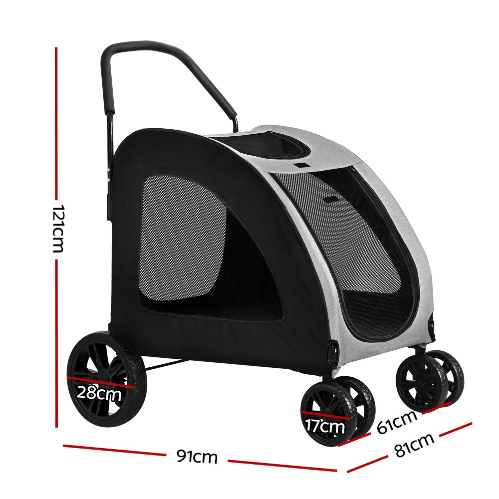 i.Pet Pet Dog Stroller Pram Large Carrier Cat Travel Foldable Strollers 4 Wheels-1