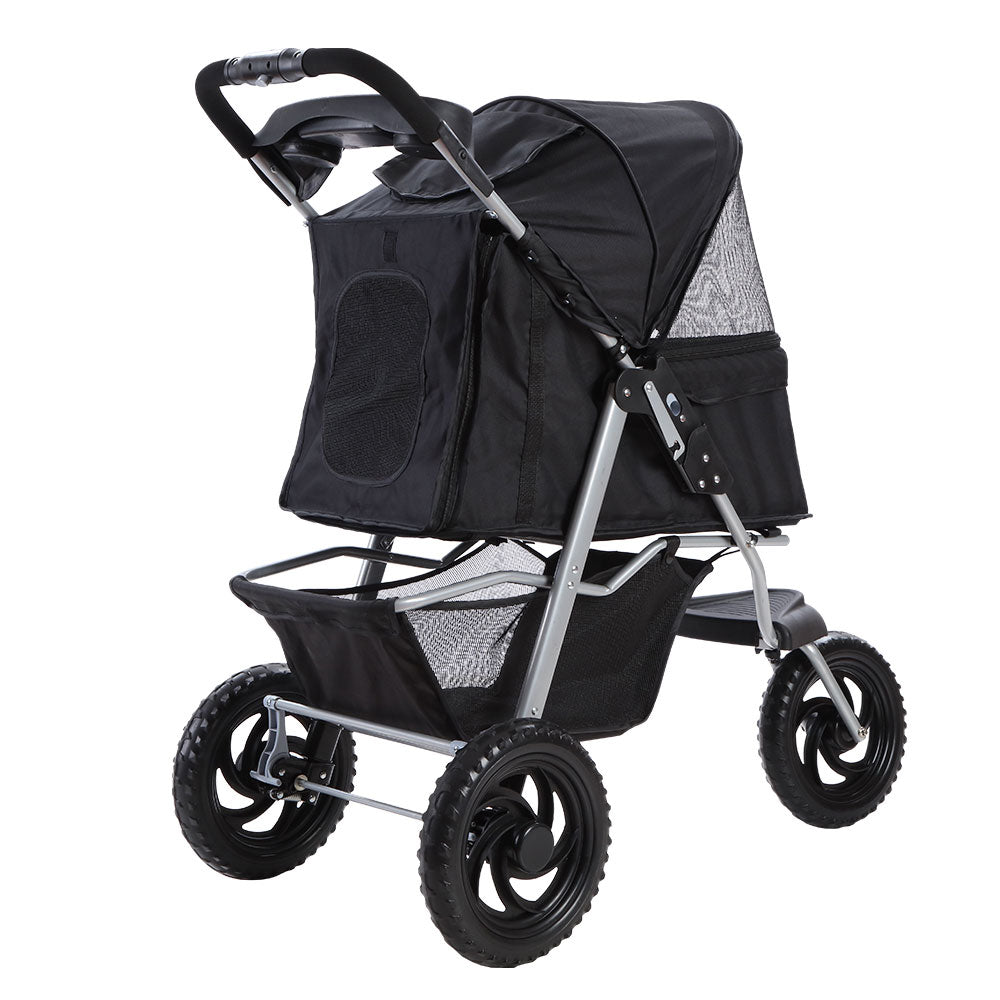 i.Pet Pet Stroller Dog Carrier Foldable Pram Large Black-2