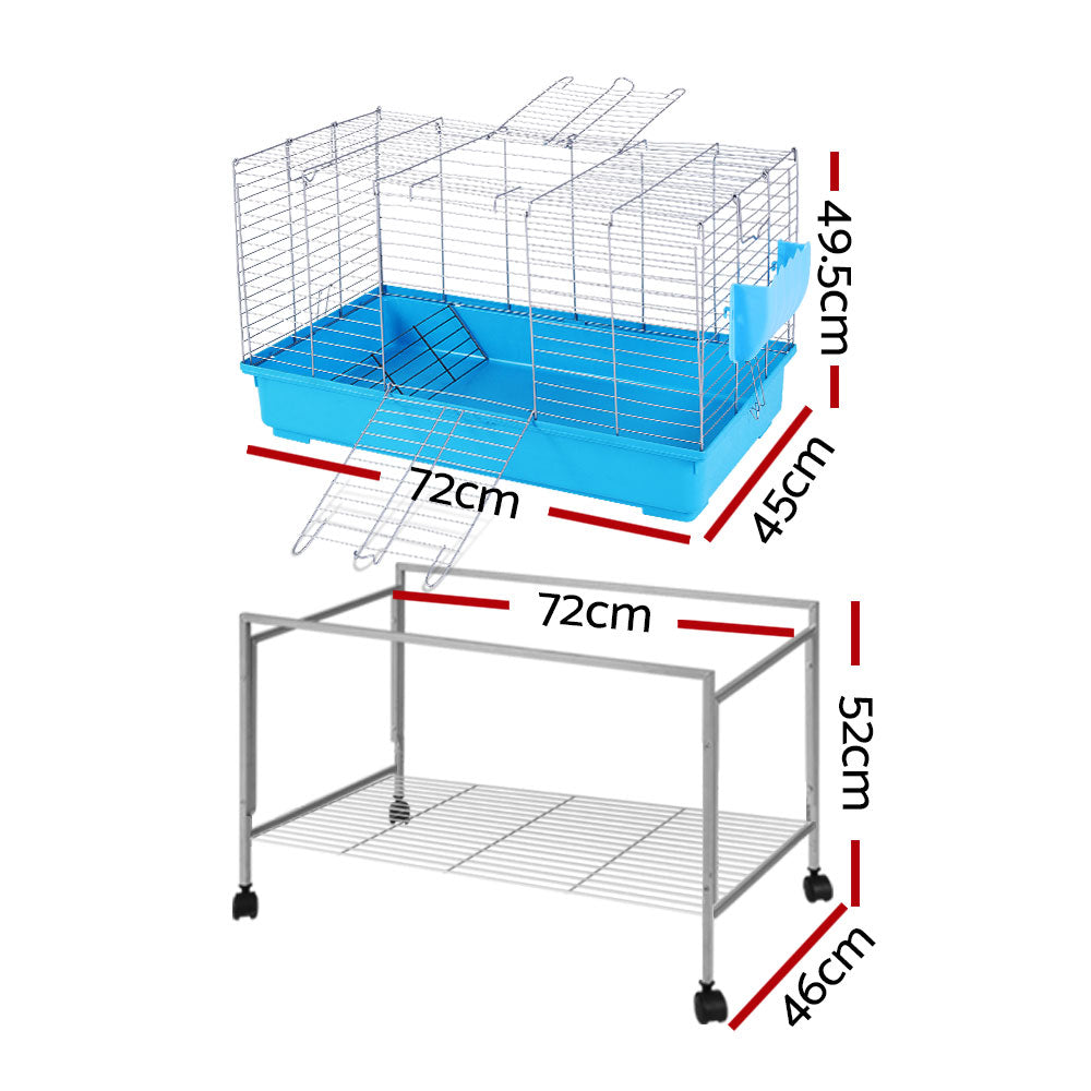 i.Pet Rabbit Cage Hutch Cages Indoor Hamster Enclosure Carrier Bunny Blue-1