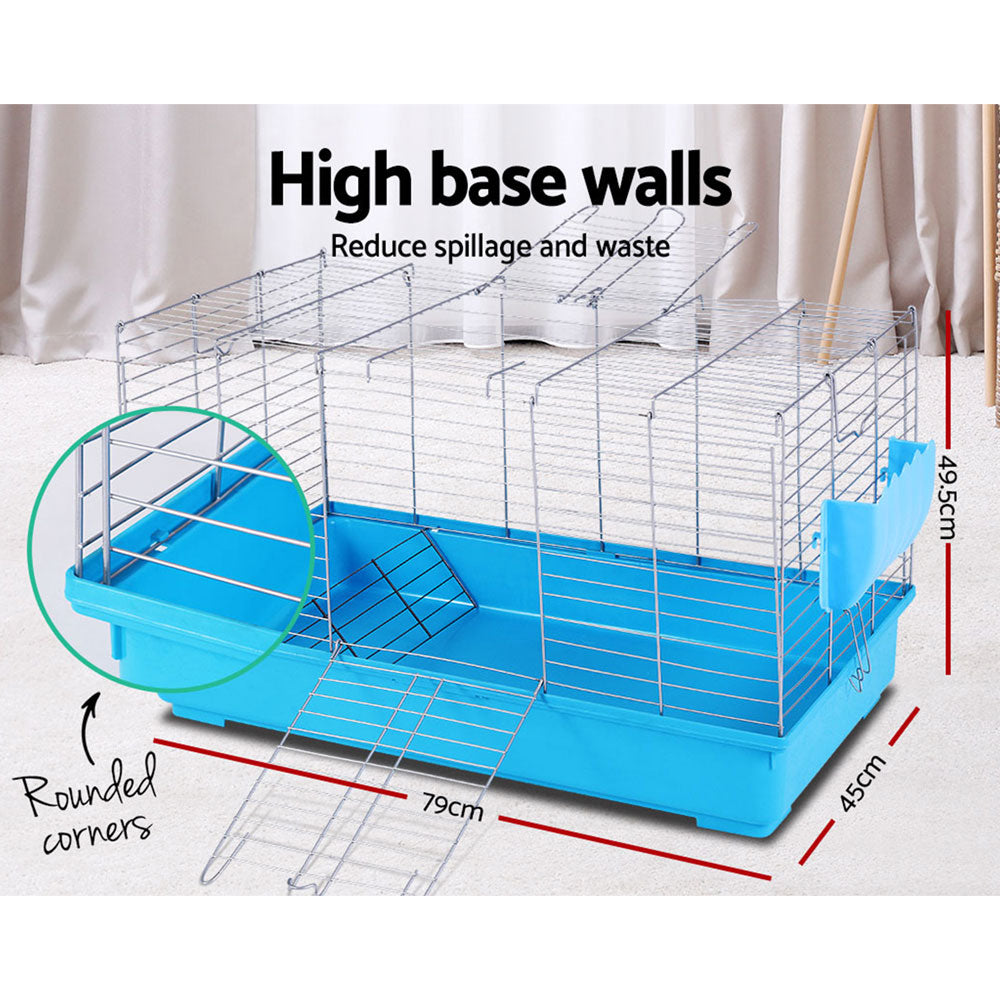 i.Pet Rabbit Cage Hutch Cages Indoor Hamster Enclosure Carrier Bunny Blue-6