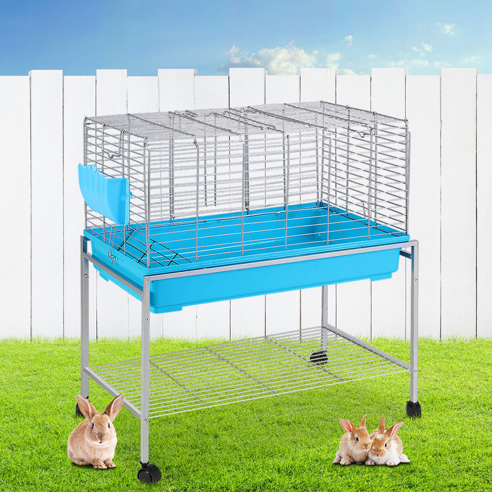 i.Pet Rabbit Cage Hutch Cages Indoor Hamster Enclosure Carrier Bunny Blue-7