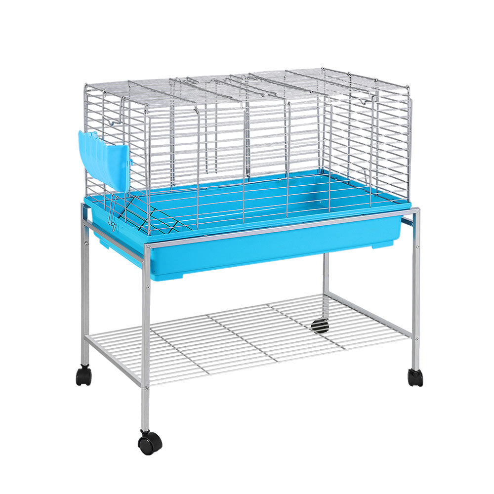 i.Pet Rabbit Cage Hutch Cages Indoor Hamster Enclosure Carrier Bunny Blue-0