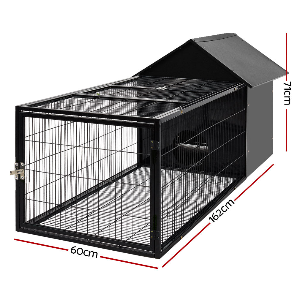 i.Pet Rabbit Cage Hutch Cages Indoor Outdoor Hamster Enclosure Pet Metal Carrier 162CM Length-1