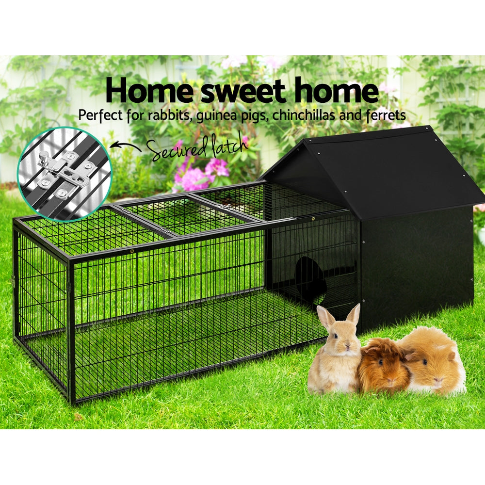 i.Pet Rabbit Cage Hutch Cages Indoor Outdoor Hamster Enclosure Pet Metal Carrier 162CM Length-2