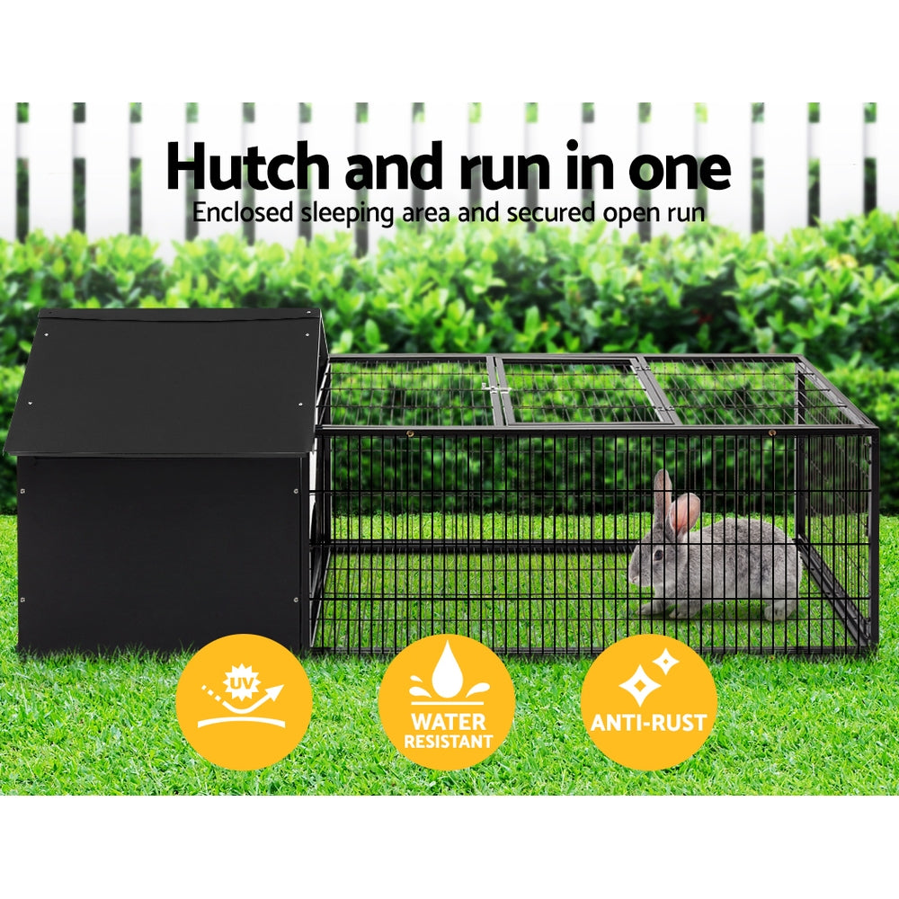 i.Pet Rabbit Cage Hutch Cages Indoor Outdoor Hamster Enclosure Pet Metal Carrier 162CM Length-3