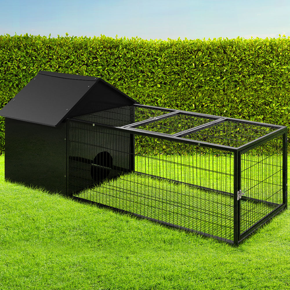 i.Pet Rabbit Cage Hutch Cages Indoor Outdoor Hamster Enclosure Pet Metal Carrier 162CM Length-6