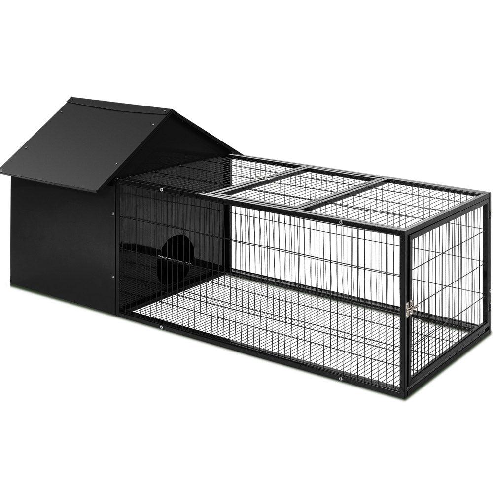 i.Pet Rabbit Cage Hutch Cages Indoor Outdoor Hamster Enclosure Pet Metal Carrier 162CM Length-0