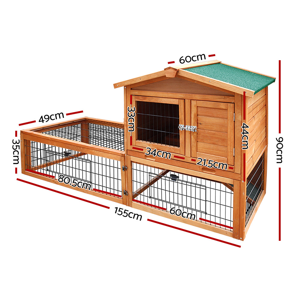 i.Pet Rabbit Hutch Chicken Coop 155cm Tall Wooden Pet Hutch-1