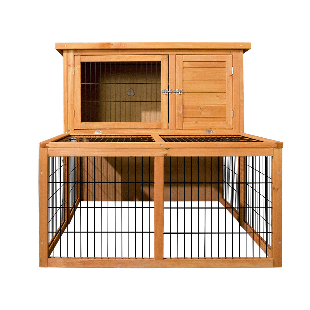 i.Pet Rabbit Hutch Wooden Pet Chicken Coop 100cm Tall-2