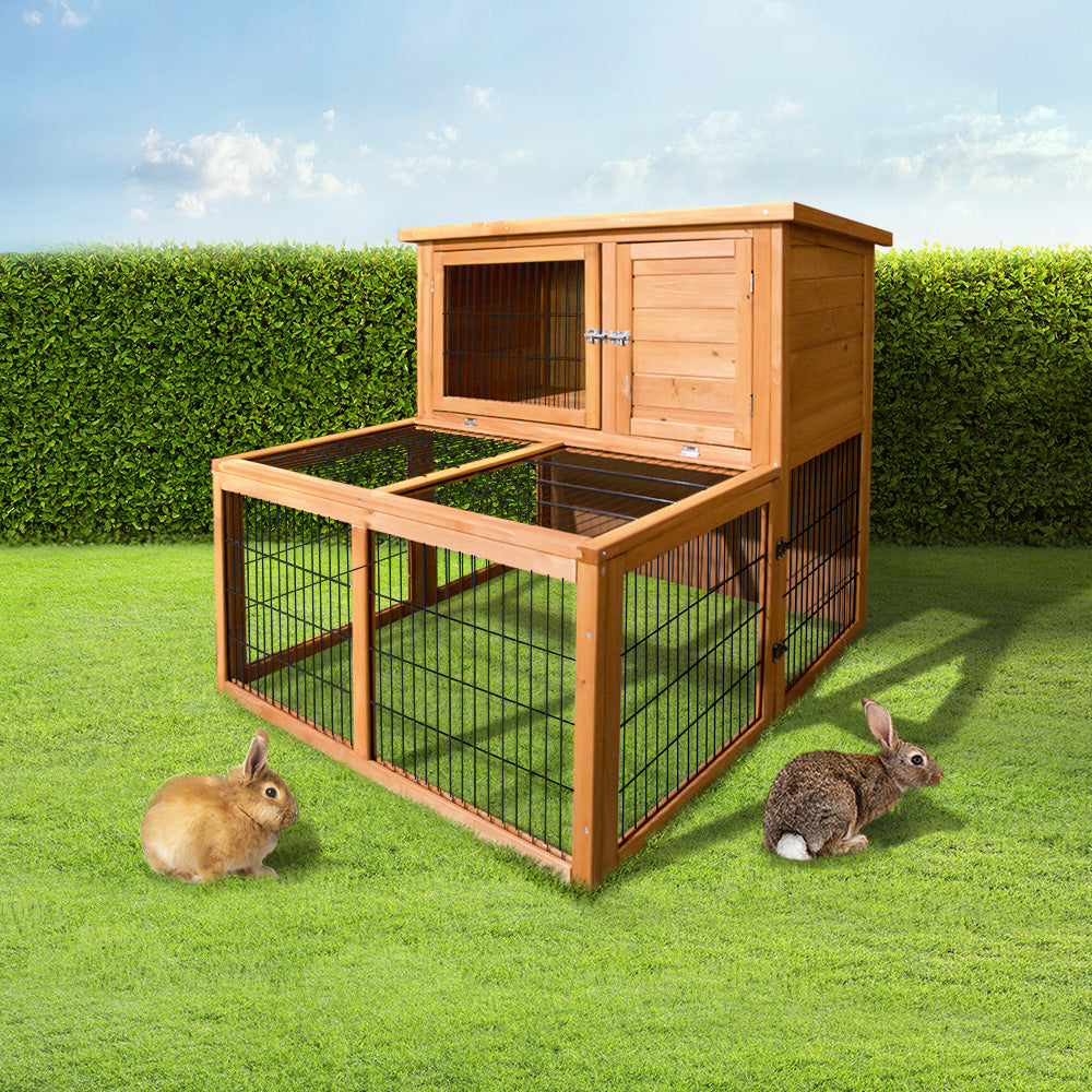 i.Pet Rabbit Hutch Wooden Pet Chicken Coop 100cm Tall-7